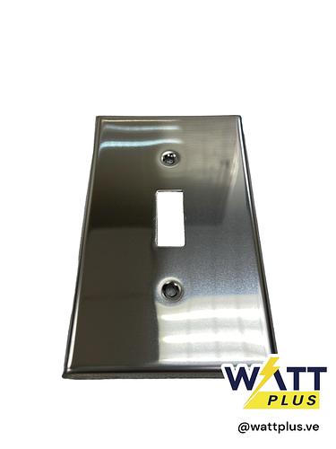 TAPA  ACERO INOXIDABLE PARA INTERRUPTOR PALANCA 1 HUECO                                                                 